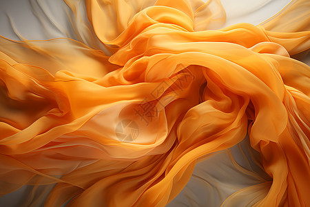 橘黄色的轻纱褶皱图片