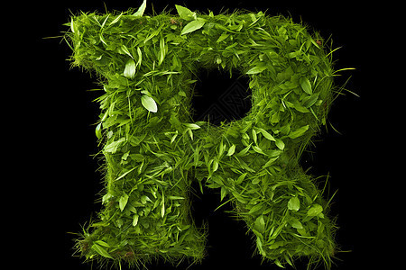 绿色植物字母R背景图片