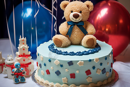 泰迪熊生日蛋糕图片