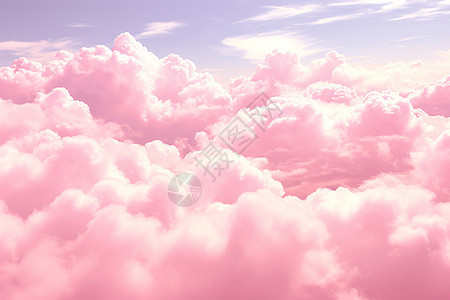 粉色的云朵漂浮在天空中图片