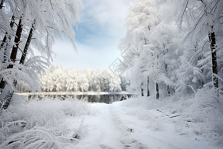 冰雪覆盖的城市高清图片