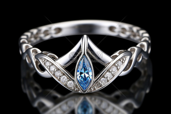 蓝宝石钻石戒指图片