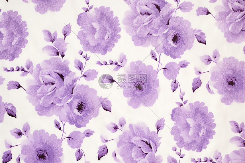 紫色丝绸花朵布料图片