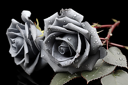 灰色的玫瑰花图片
