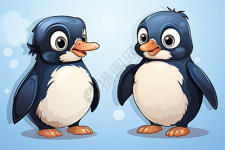 企鹅角色肖像背景图片