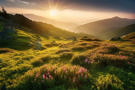 绚烂山花图片