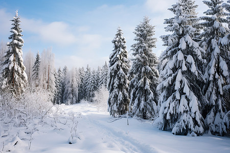 冬日公园雪景图片