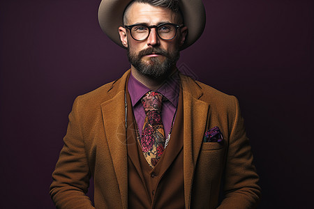 一个戴帽子和眼镜的男人图片