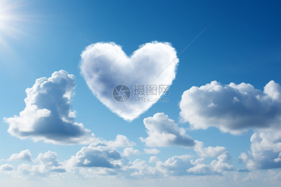 浪漫的爱心云朵图片
