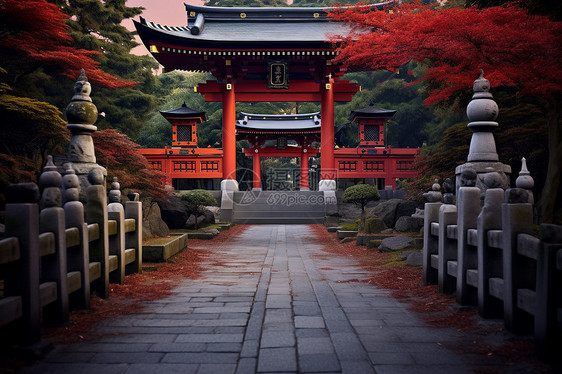 日本的鸟屋神社图片