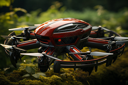飞机科技无人机在田野中背景
