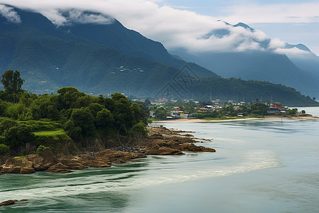 宁静的海湾景观图片