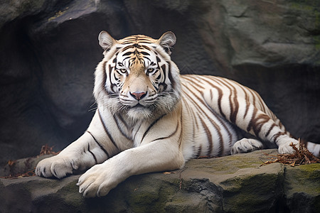 野生动物园中的白虎图片