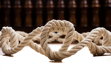 绑成绳结的绳子图片