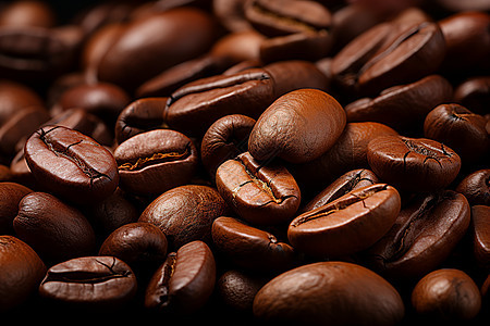 棕色的烘焙咖啡豆图片