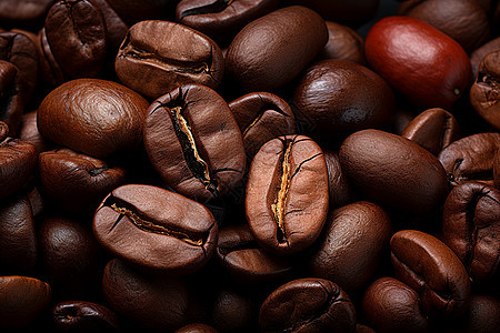 浓厚香醇的咖啡豆图片
