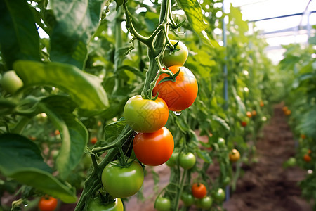 果园农场中成熟的番茄果实背景