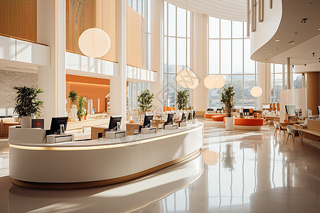现代简约风格的银行大厅图片
