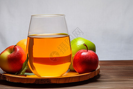 新鲜榨制的苹果汁图片