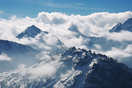 冬季的山脉图片