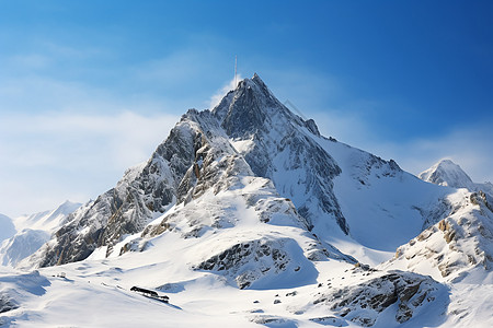 户外广告牌冰雪中的宁静背景