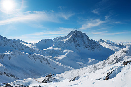 欧洲阿尔卑斯的雪山图片