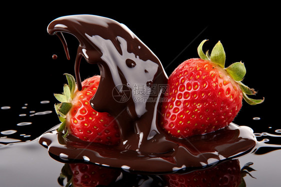 美味的草莓巧克力酱图片