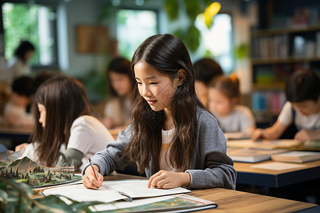 认真学习的学生图片