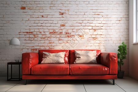 时尚舒适的红色沙发图片