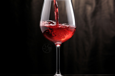 玻璃杯子中的红酒背景图片