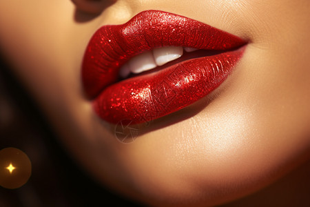 女人红色的嘴唇图片