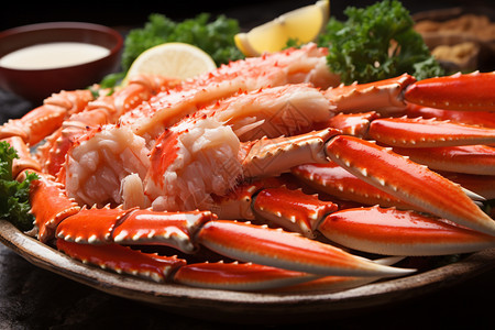烹饪的美味蟹排食物图片