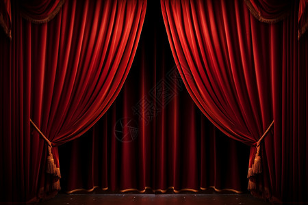 舞台上的丝绸窗帘图片