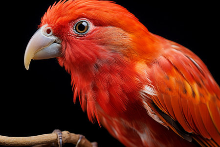 树枝上的红色鹦鹉图片