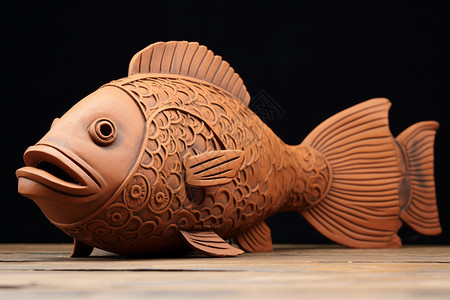 复杂的鱼类雕像图片