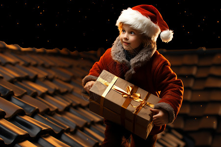 拿着礼物的男孩拿着礼物的孩子背景
