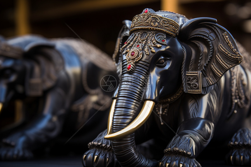 传统的大象雕像图片