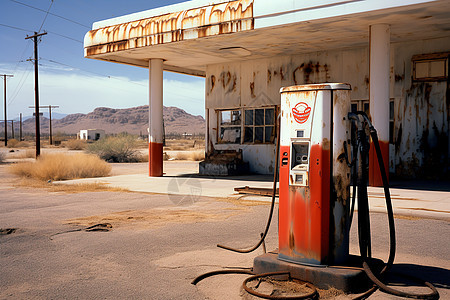 旧式加油站图片