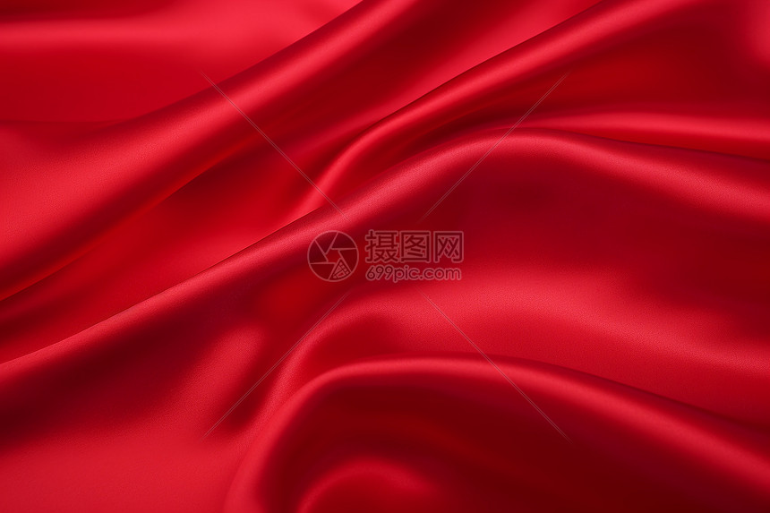 红丝绸的波纹之美图片