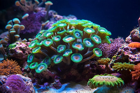 奇特的彩色水底珊瑚图片