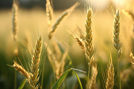 田园中生机勃勃的小麦图片