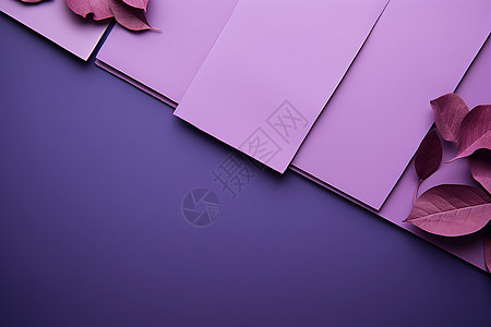 桌面上的紫色纸张高清图片
