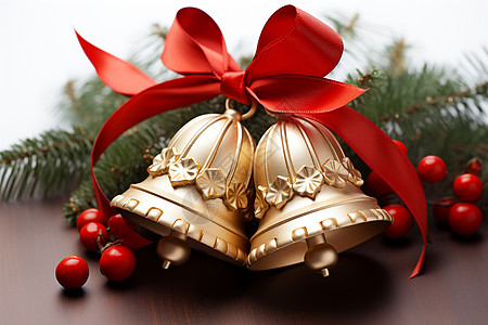 精致的圣诞节传统铃铛背景图片