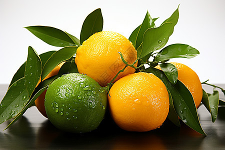 餐桌上的柑橘水果图片