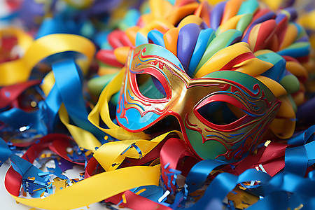 狂欢节喜庆的面具背景图片