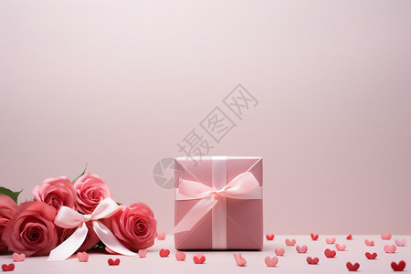 浪漫的丝带包装礼盒背景图片