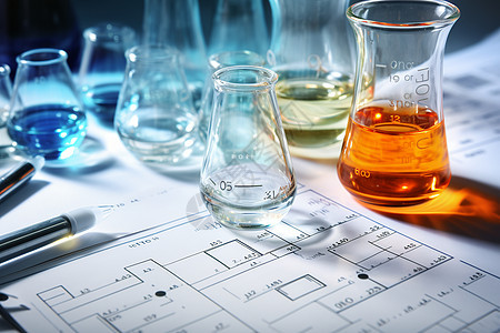 烧杯中的化学液体图片