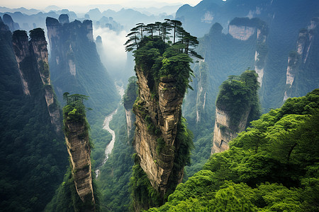 航拍的山峰风景背景图片