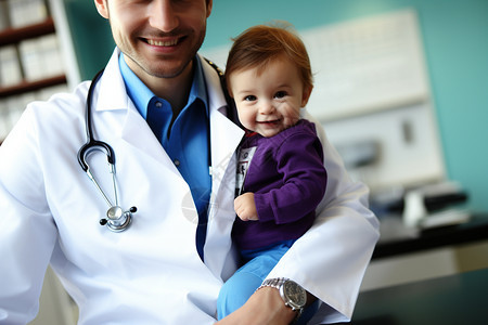 抱着孩子的医疗医生图片