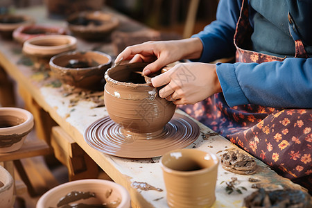 陶瓷艺术品制作过程背景图片